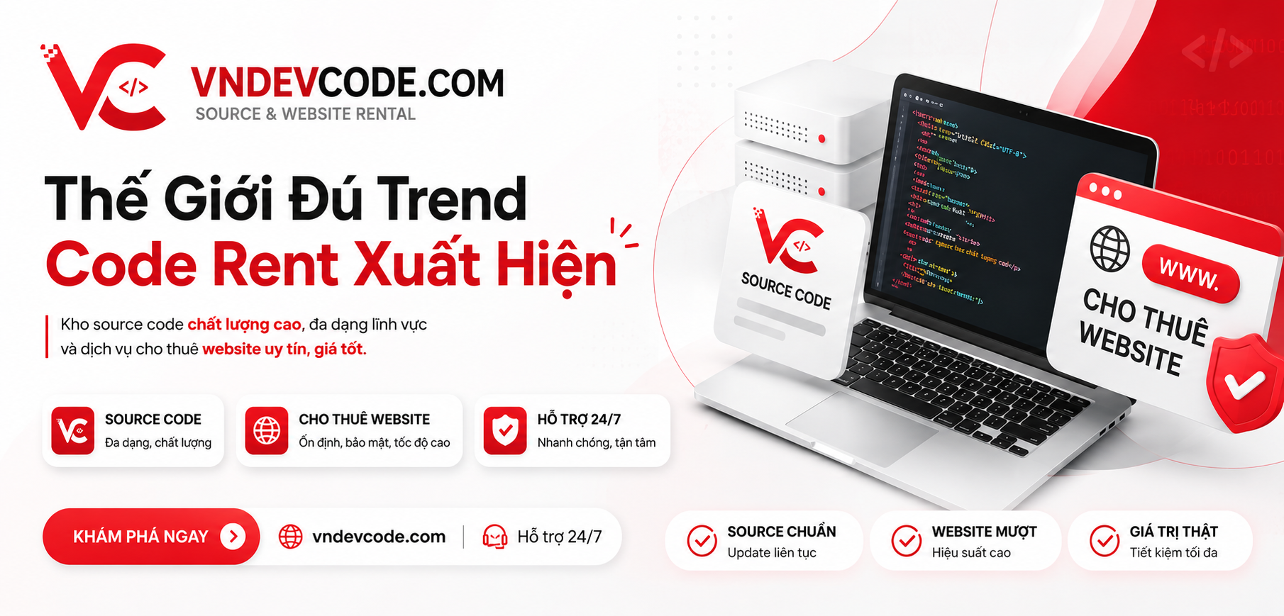 Tạo website, mua mã nguồn phần mềm chất lượng