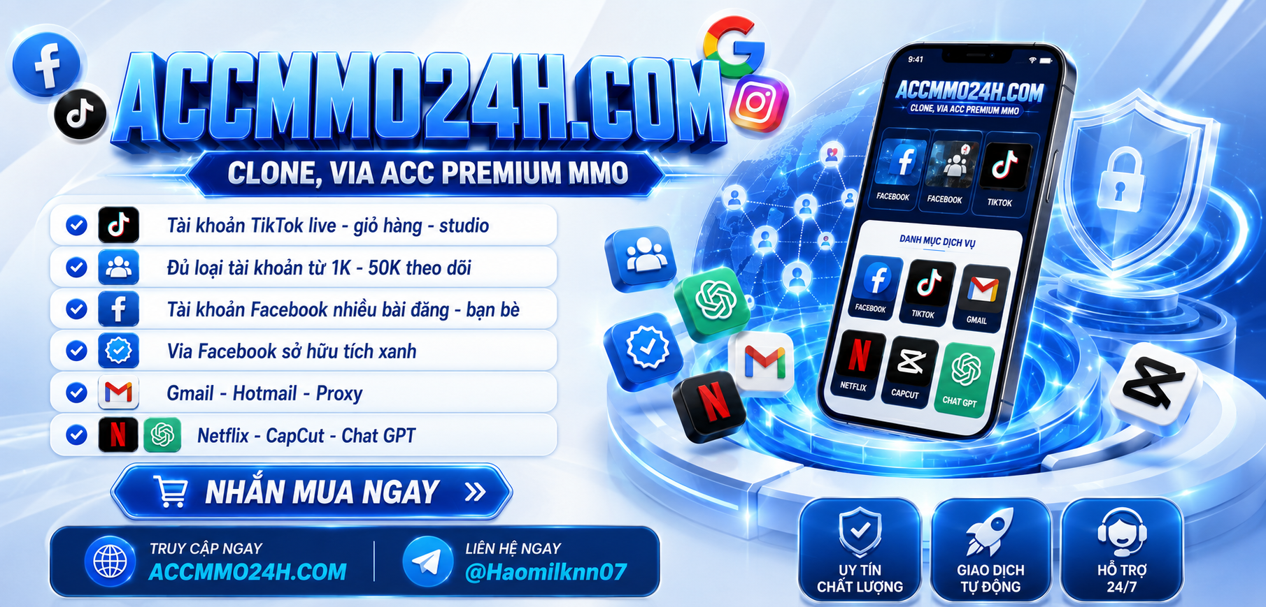 Mua tài khoản mmo đa dạng